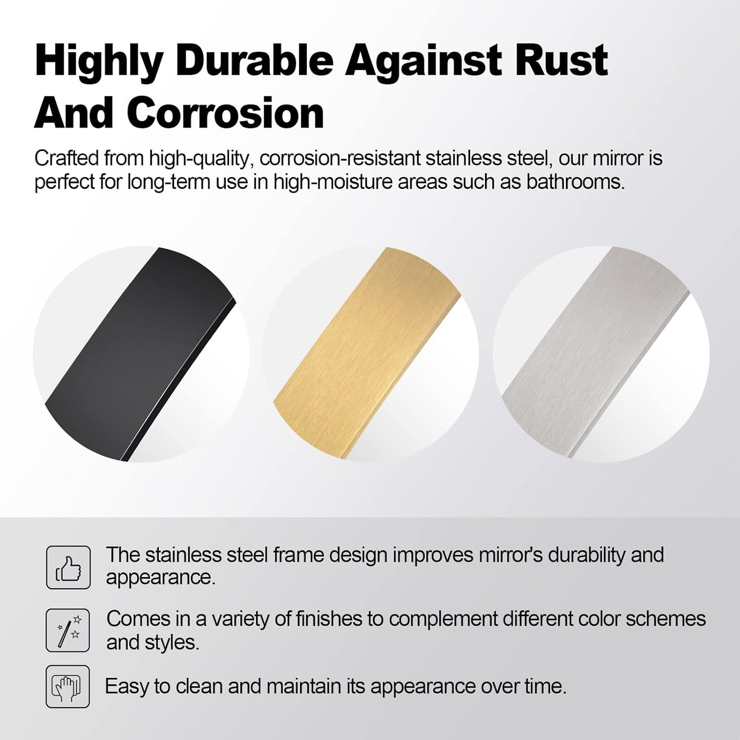 ANDY STAR Gold Oval Mirrors for Bathroom, 22x30 Inch Brushed Gold Stainless Steel Metal Framed Oval Wall Mirror, Modern Vanity Mirror Wall Mount Horizontal or Vertical