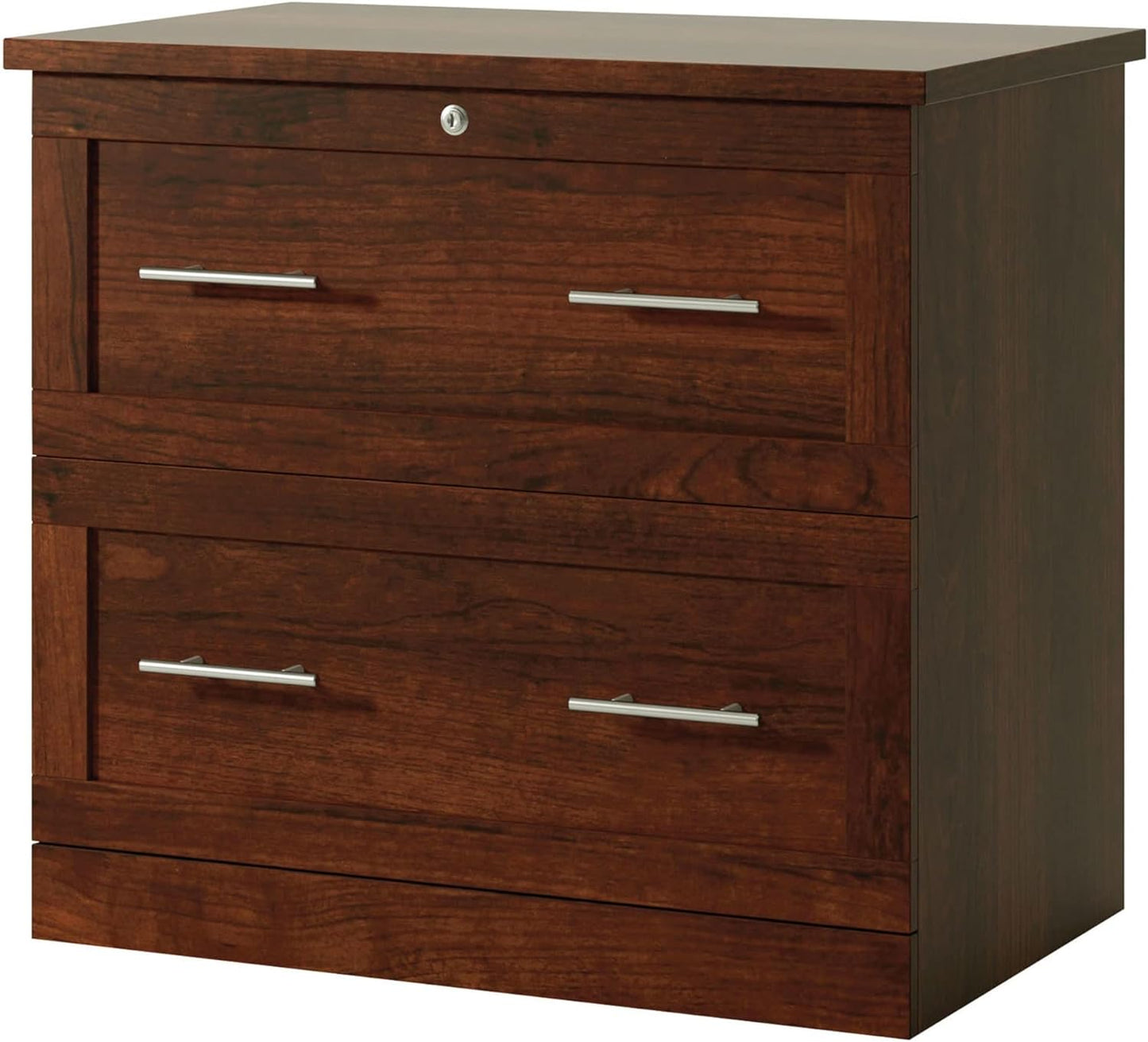 Realspace® 29-7/16"W x 18-1/2"D Lateral 2-Drawer File Cabinet, Mulled Cherry