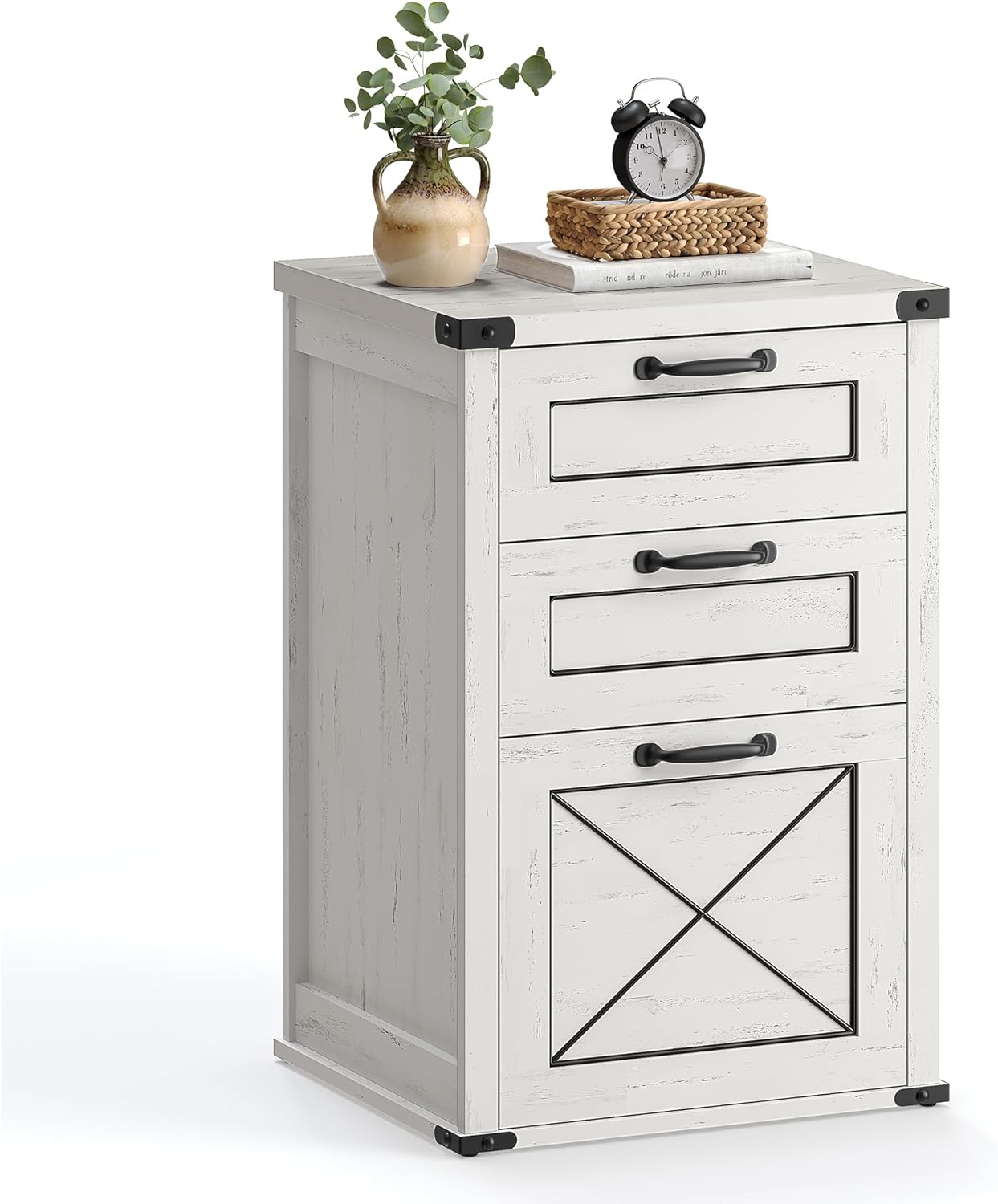 VASAGLE File Cabinet, Filing Cabinet with 2 File Drawers, Printer Stand, Fit A4, Letter Size, Hanging File Folders, Modern Farmhouse Style, for Home Office, Honey Brown UOFC048T41