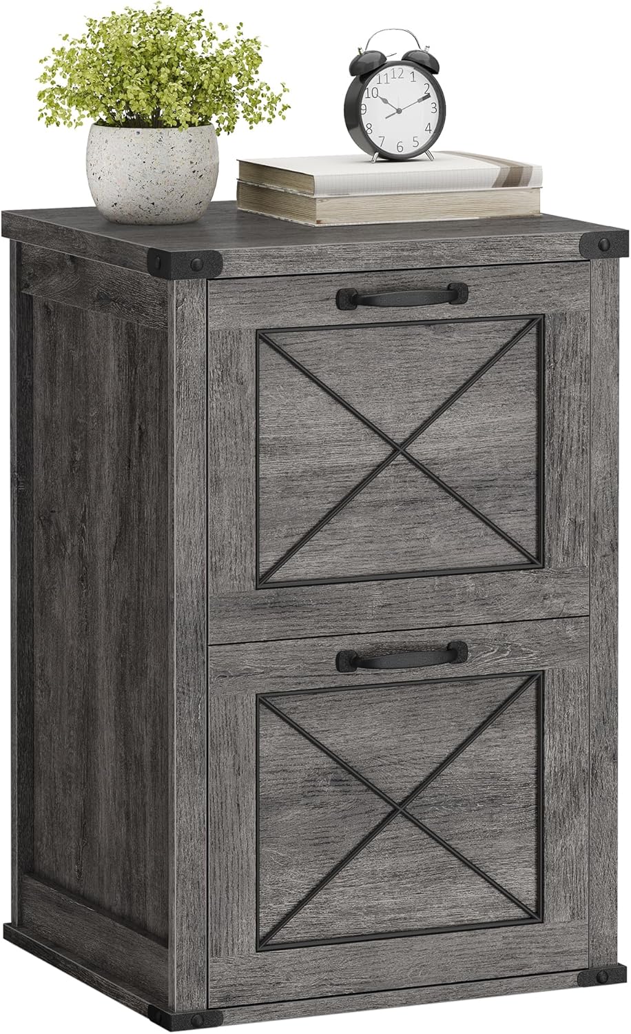 VASAGLE File Cabinet, Filing Cabinet with 2 File Drawers, Printer Stand, Fit A4, Letter Size, Hanging File Folders, Modern Farmhouse Style, for Home Office, Honey Brown UOFC048T41