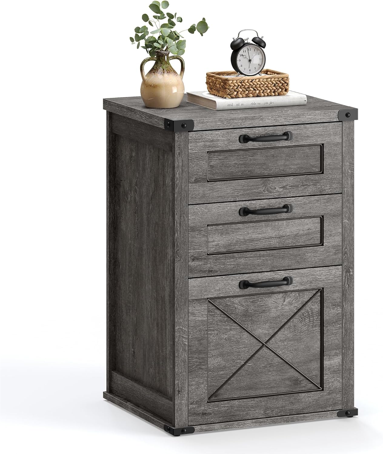 VASAGLE File Cabinet, Filing Cabinet with 2 File Drawers, Printer Stand, Fit A4, Letter Size, Hanging File Folders, Modern Farmhouse Style, for Home Office, Honey Brown UOFC048T41