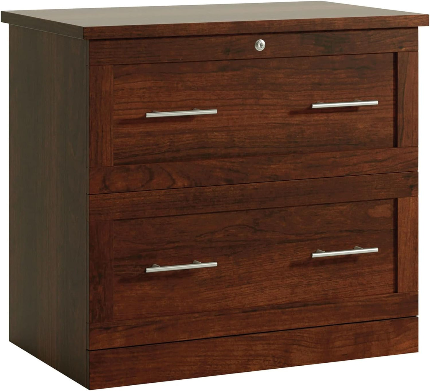 Realspace® 29-7/16"W x 18-1/2"D Lateral 2-Drawer File Cabinet, Mulled Cherry