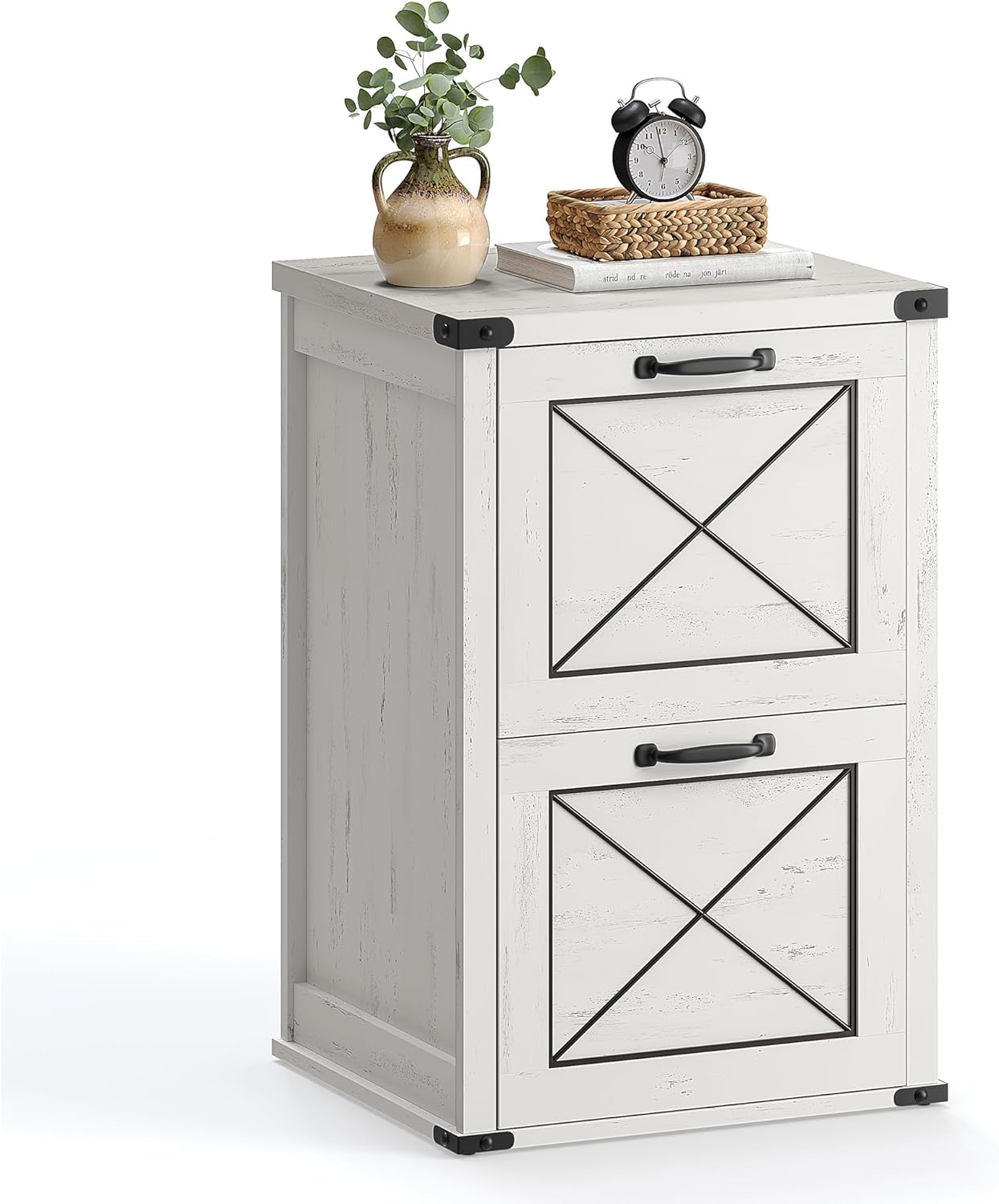 VASAGLE File Cabinet, Filing Cabinet with 2 File Drawers, Printer Stand, Fit A4, Letter Size, Hanging File Folders, Modern Farmhouse Style, for Home Office, Honey Brown UOFC048T41